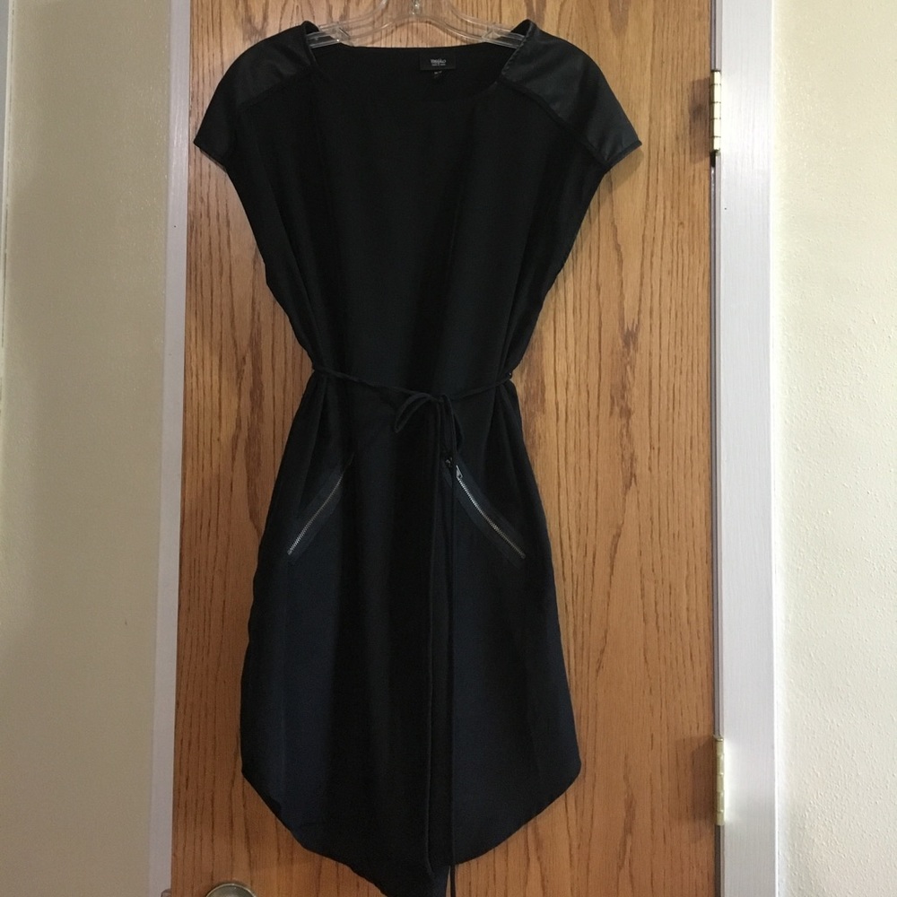 NWT LBD. Faux leather shoulder detail.