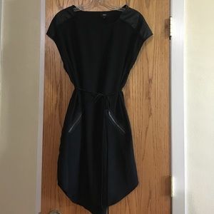 NWT LBD. Faux leather shoulder detail.