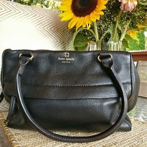 Kate Spade Black Pebble Leather Satchel Handbag