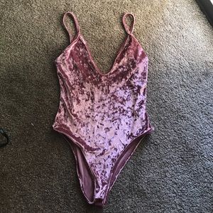 lavender velvet leotard !! SIZE SMALL