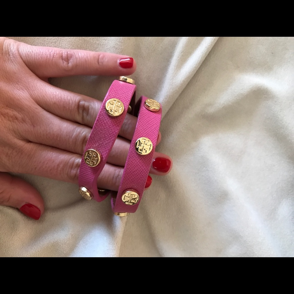 Tory Burch Double Wrap Leather Bracelet