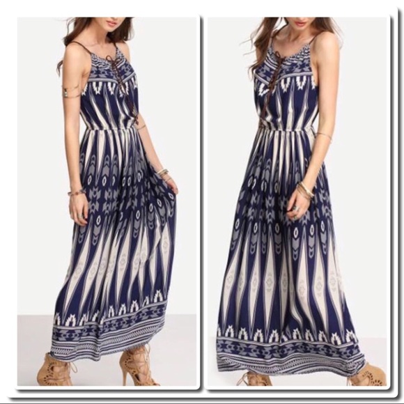Boho Spaghetti Strap Maxi Dress - Picture 2 of 6