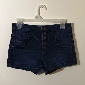 Dark Blue Jean Button Shorts