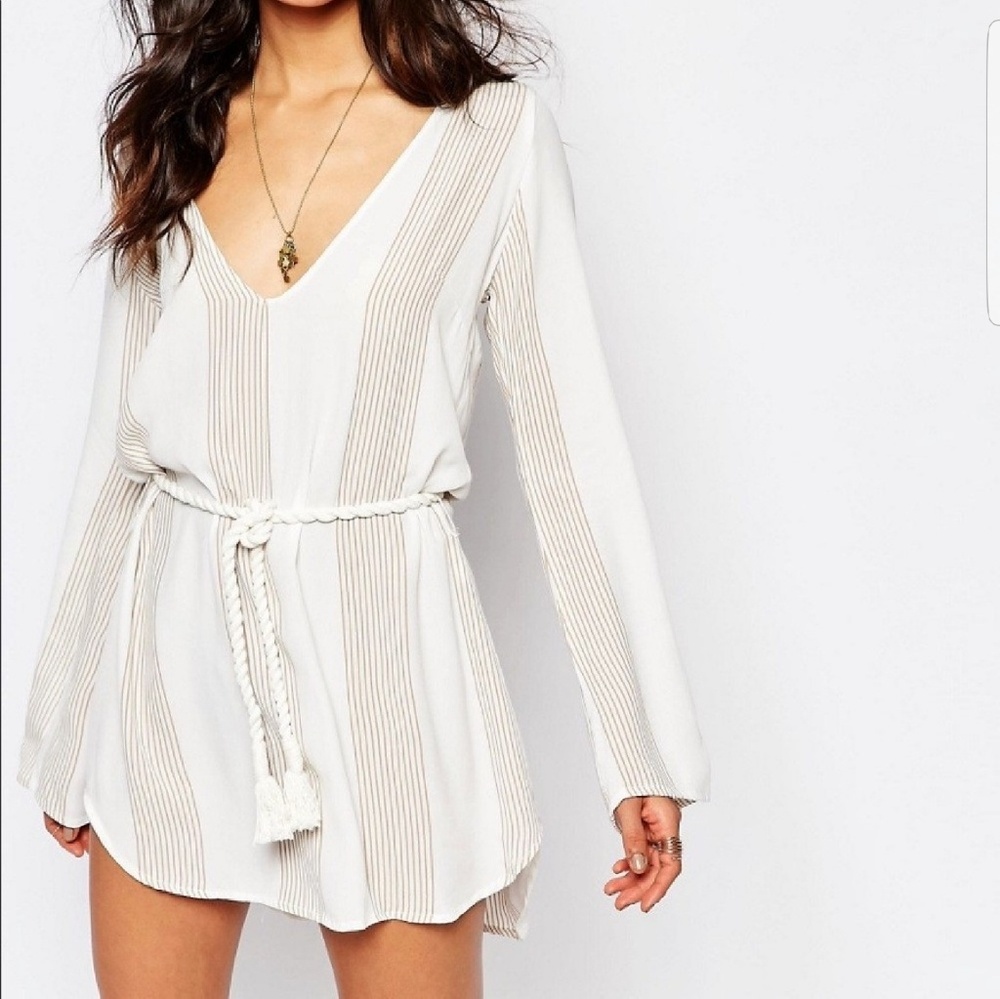 Faithfull The Brand Taliatha Off White Stripe Dres