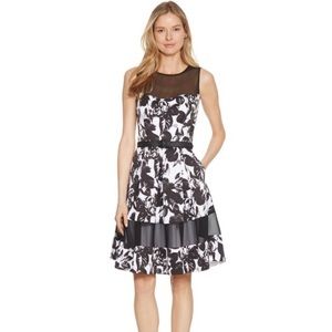 Black and white sleeveless sundress