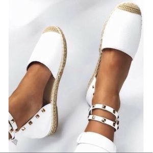 ⚜Last Pair Valentino Style White Studs Espadrilles