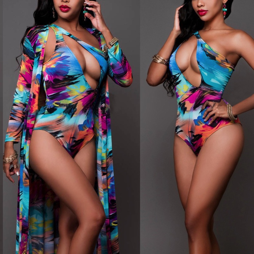 Beautiful Multi Colored 2-piece bathing suit!