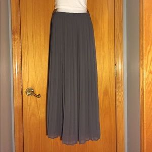 BCBG Gray Pleated Maxi Skirt
