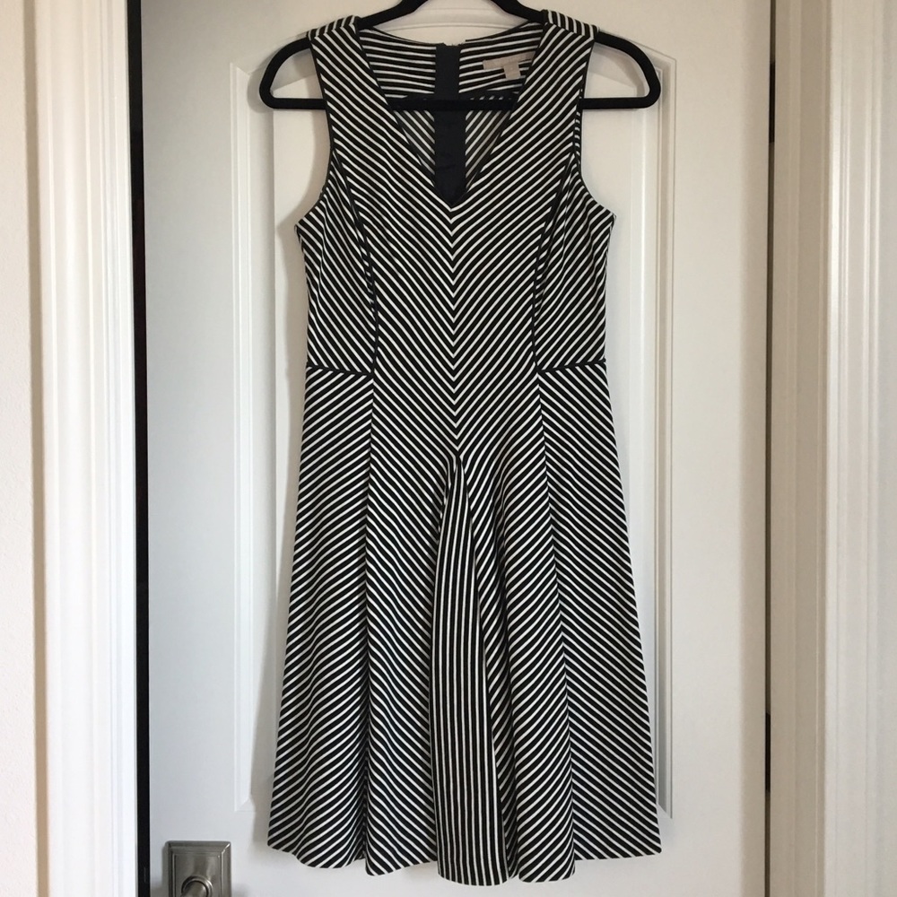 Banana Republic Striped Fit and Flare Dress