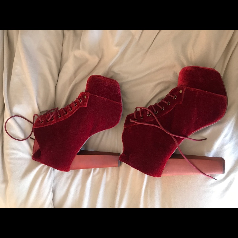 Jeffrey Campbell Litas red velvet