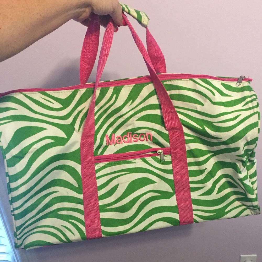 Zebra striped gym bag