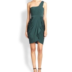 BCBGMaxAzria Julietta one shoulder rouched dress