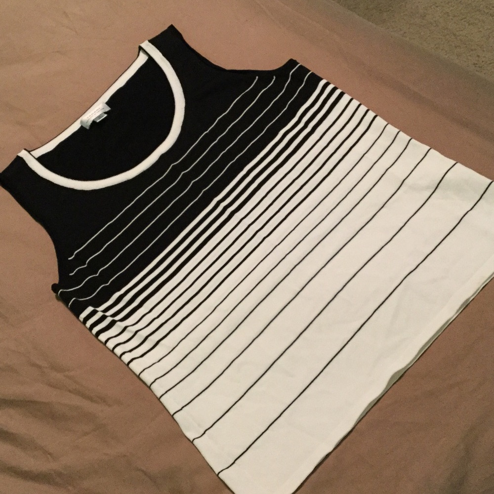 Black & White Stripped Tahari Tank