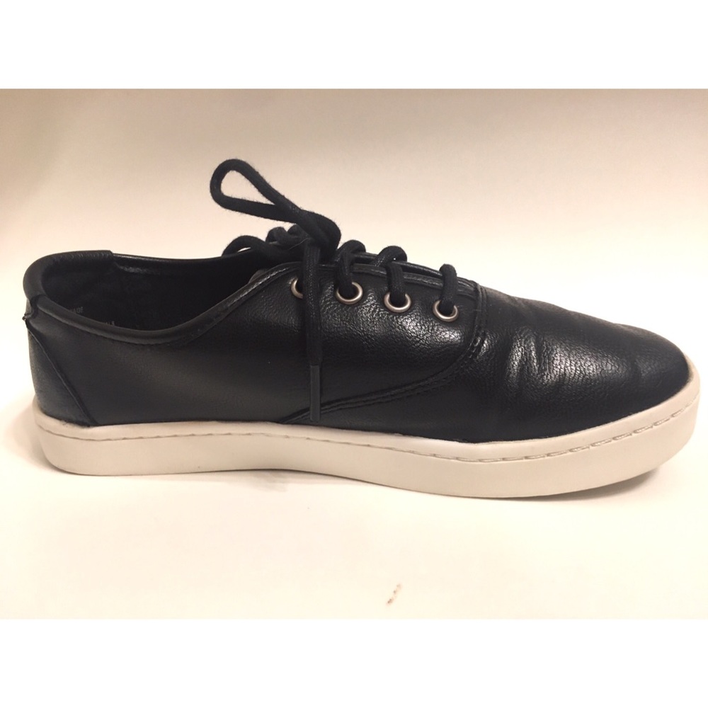 FAUX leather black sneakers