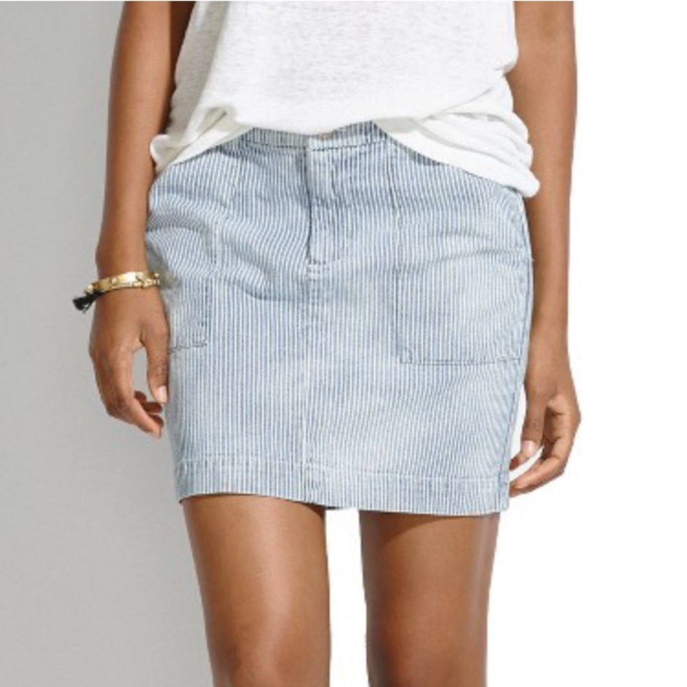 sold • nwt madewell walker mini railroad stripe skirt - Picture 1 of 6