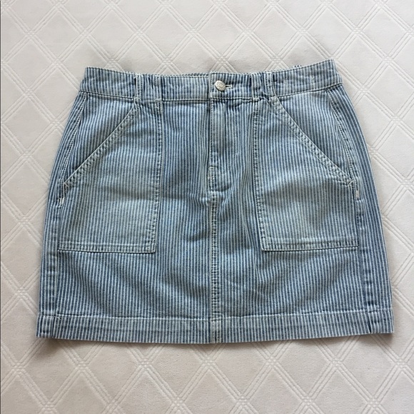 sold • nwt madewell walker mini railroad stripe skirt - Picture 3 of 6