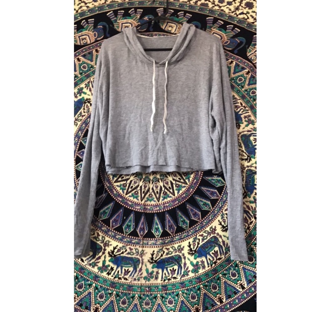 Grey cropped hoodie