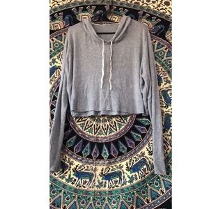 Grey cropped hoodie