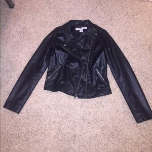 Black Faux- Leather Jacket