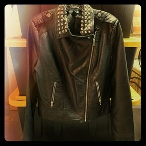 Forever 21 leather jacket black