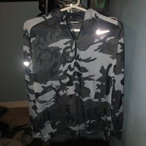 Nike running blue camo dri-fit pullover.