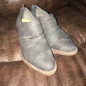 Gray Cut Out Ankle Booties