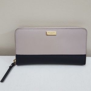 Kate Spade two tone zip around wallet