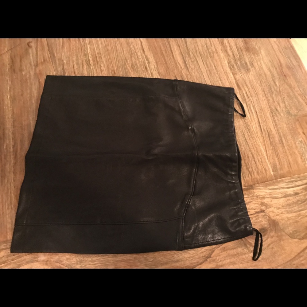 Leather pencil skirt