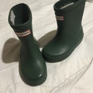 Green rain boots