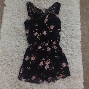 Aeropostale black floral romper