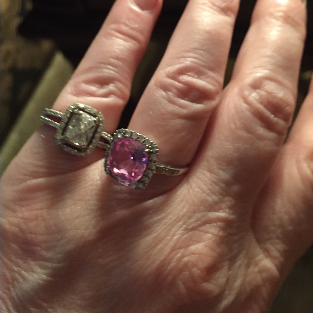 Diamond ring and pink