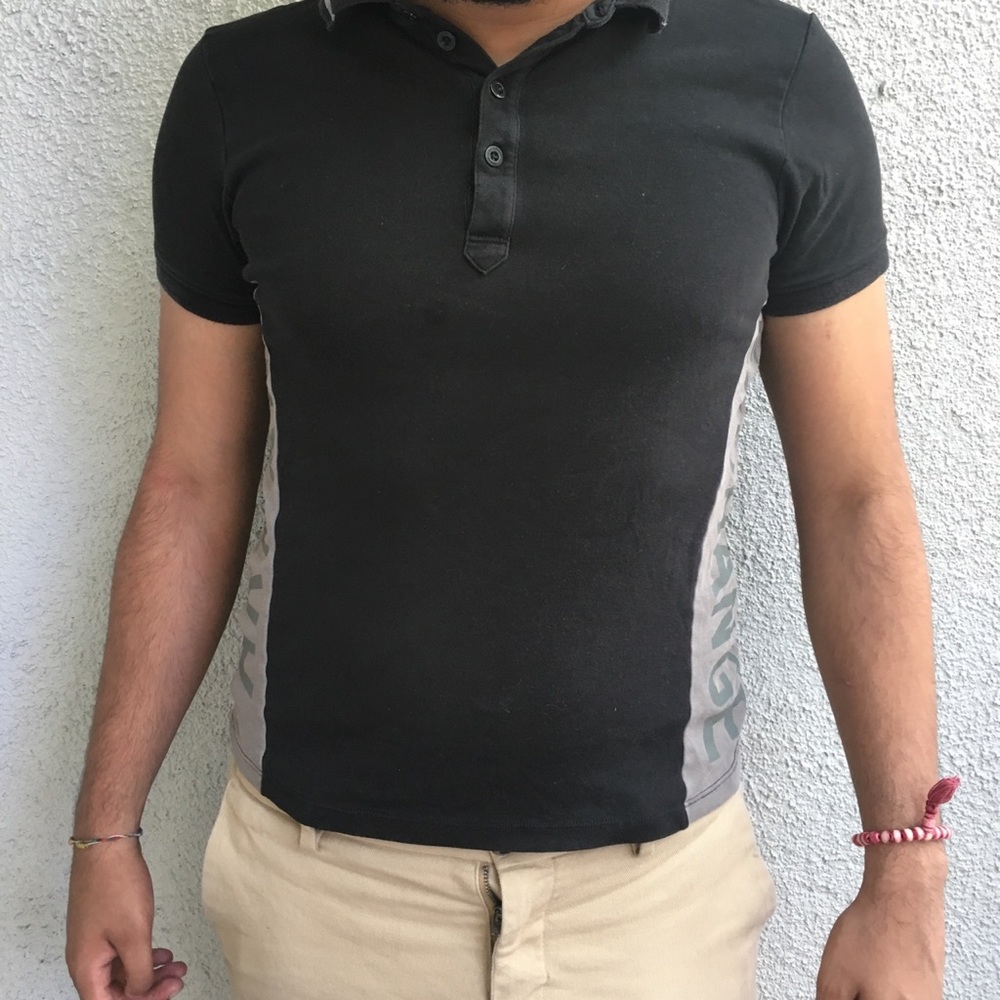 Armani exchange black polo shirt