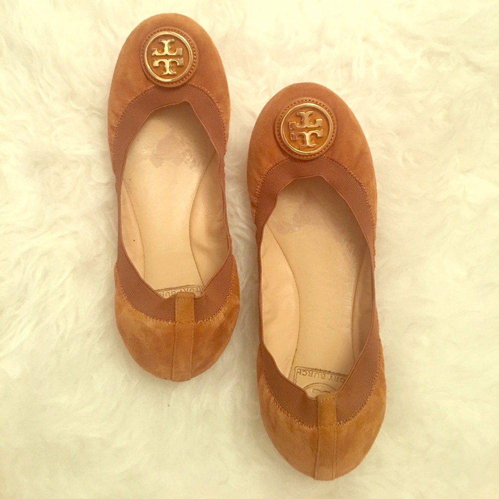 Tory Burch Caroline Maple Suede Ballet Flats