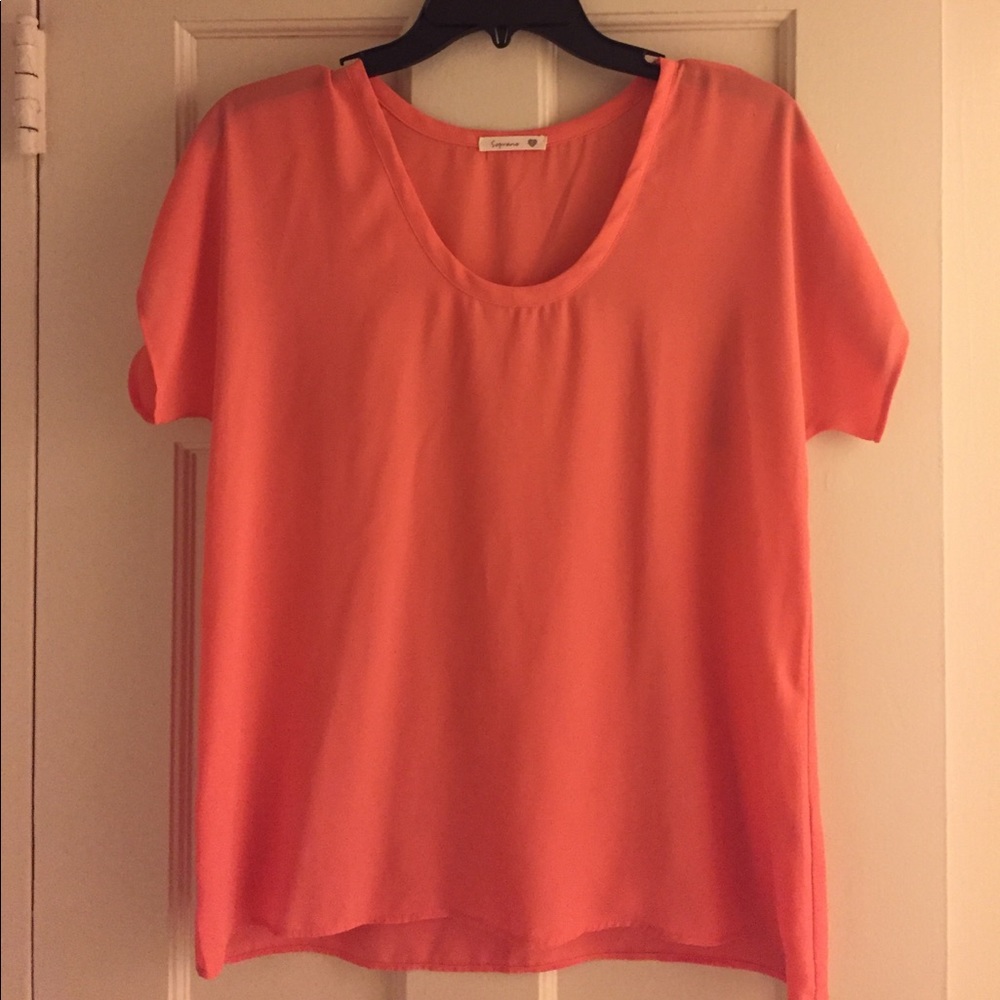 Semi dressy coral blouse