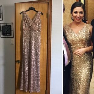 Badgley Mischka rose gold sequence dress!