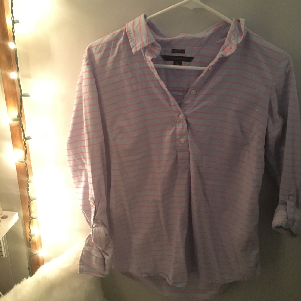 Tommy Hilfiger half button up shirt