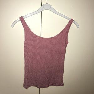 BrandyMelville Red Stripes Cropped Tank Top