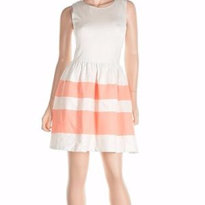 NWT BAR III White/Peach  Striped Dress Size M