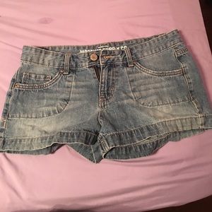 Light blue jean shorts