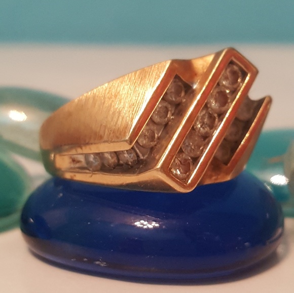 Stunning Men's 14k Gold diamond ring - Picture 6 of 8