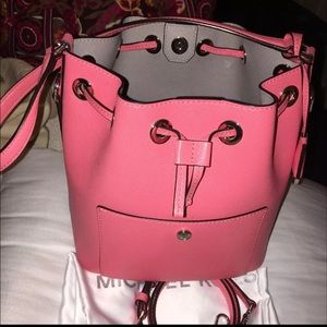 Coral drawstring cross body