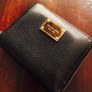 Michael Kors small black leather wallet