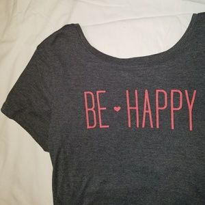 "Be Happy" Graphic Tee in Heather Gray - Old Navy