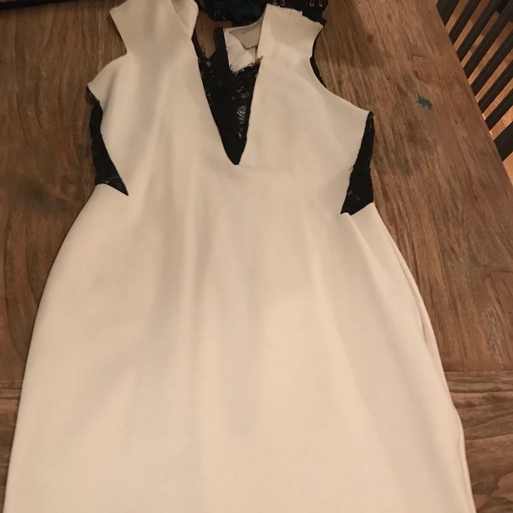 Sexy white and black lace dress