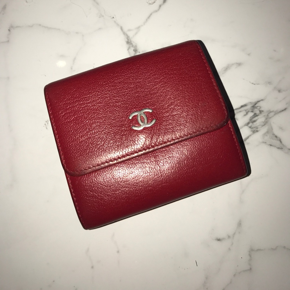 Chanel red wallet authentic