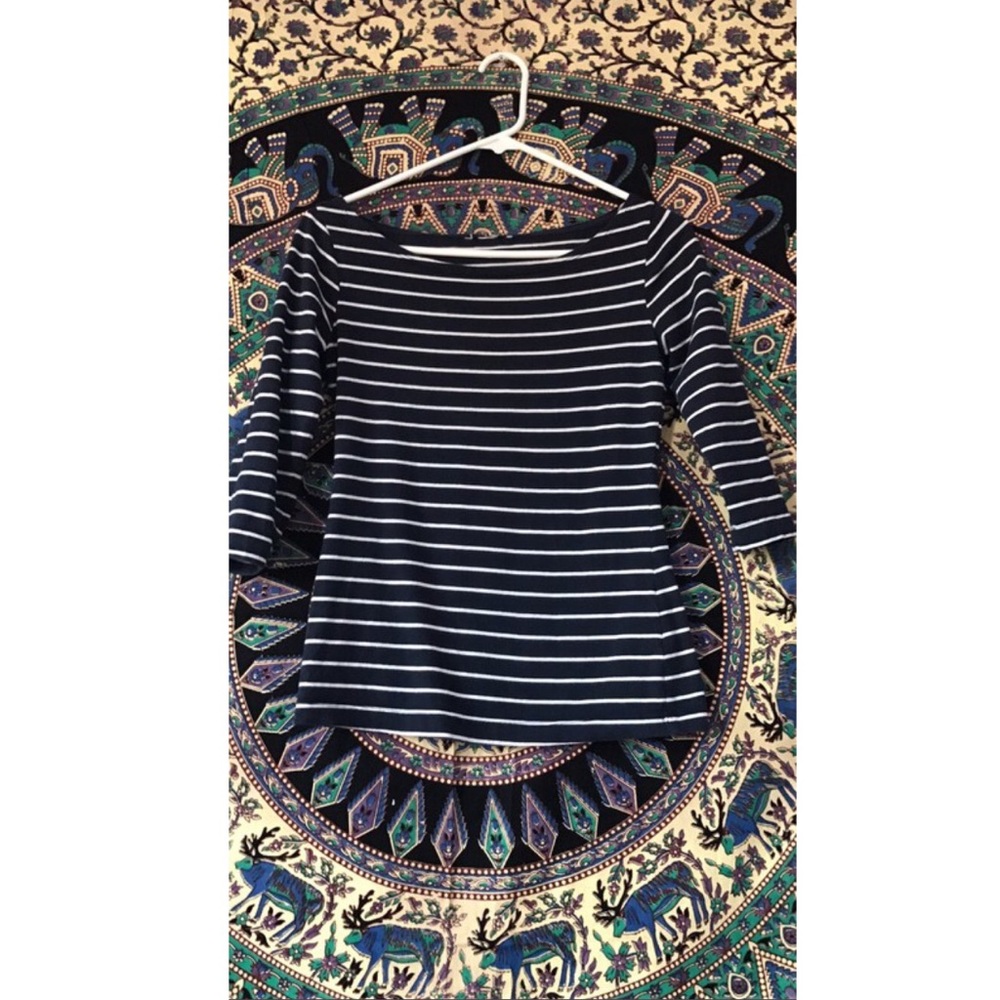 Blue and white striped shirt