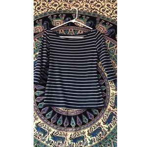 Blue and white striped shirt