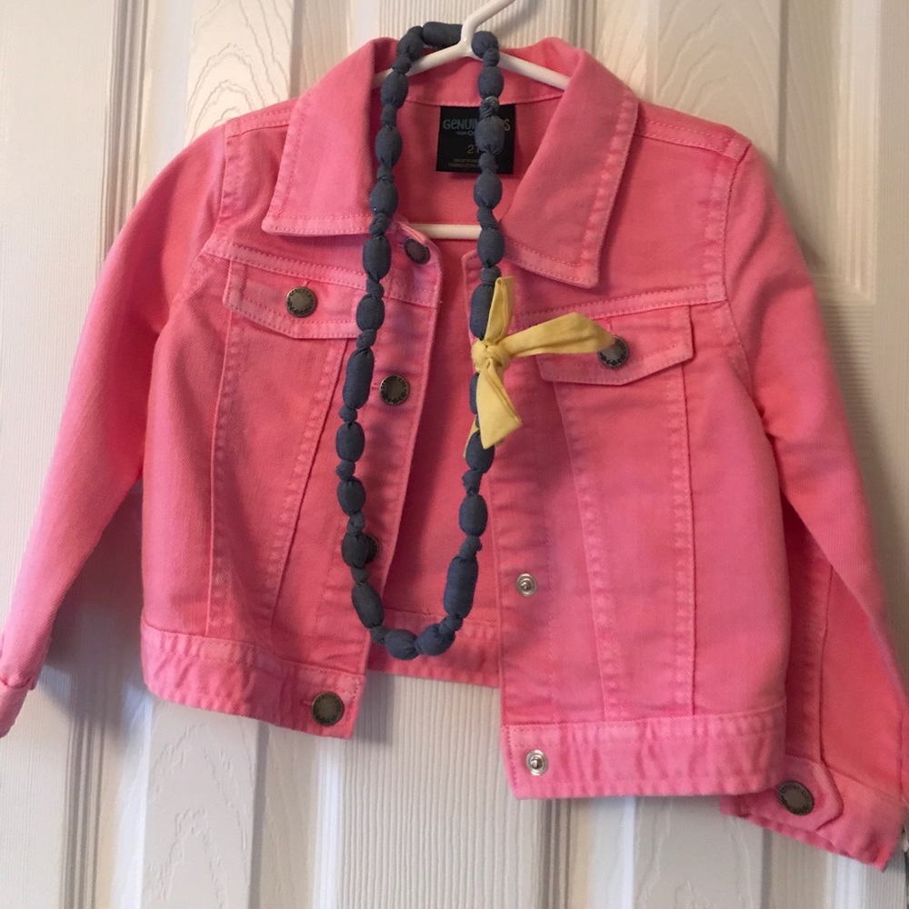 Pink denim toddler jacket