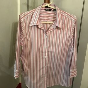 Eddie Bauer purple/pink 3/4 sleeve. Button down