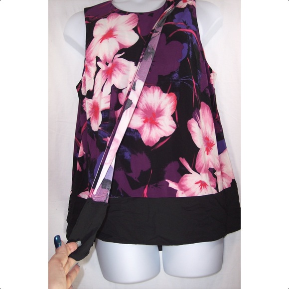 NEW Dressbarn 1X Floral Tank Top - Picture 2 of 8